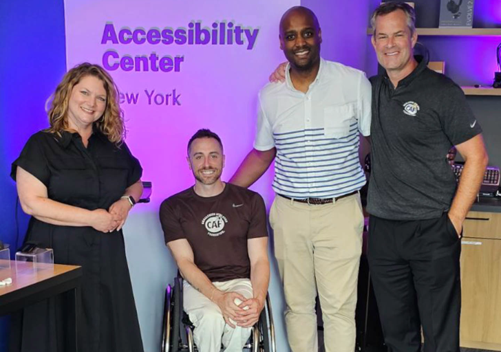Steve Serio with Accenture employees and Doug Olson for Disability Pride Month speaking engagement